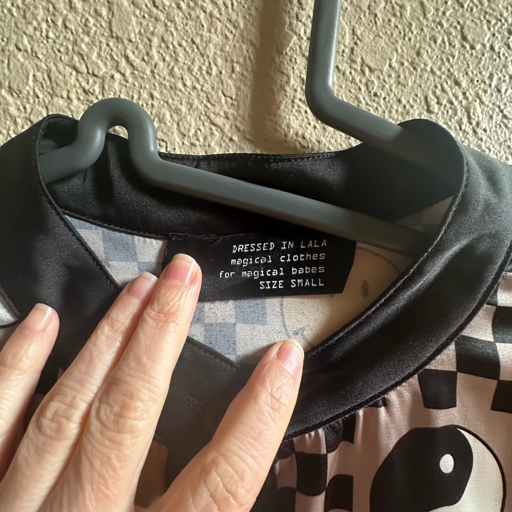 Dressed in LALA Black and White smiley and yingyang pj set - Picture 3 of 10